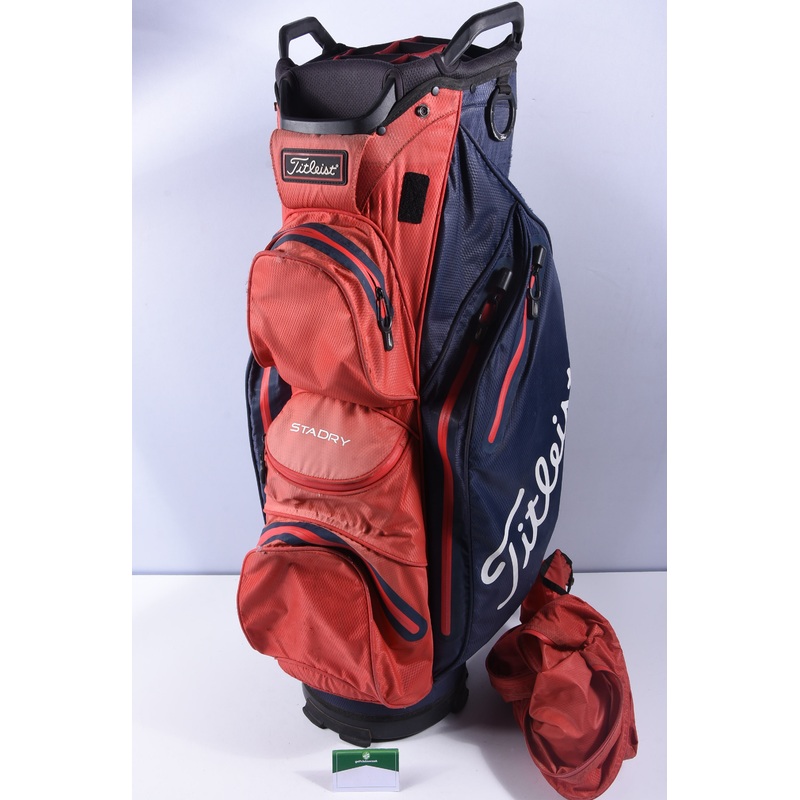 Titleist StaDry Cart Bag / 14-Way Divider / Navy & Red